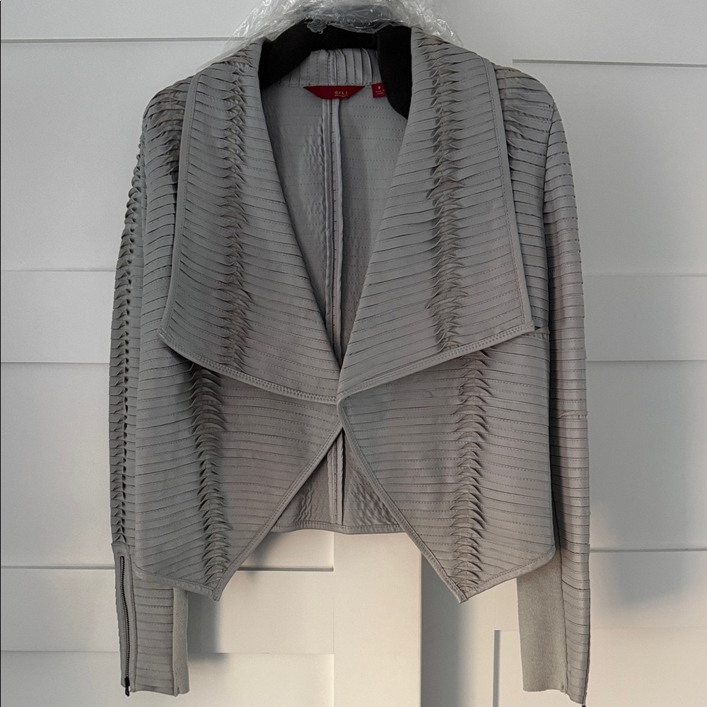 G.I.L.I. Textured Gray Leather Jacket